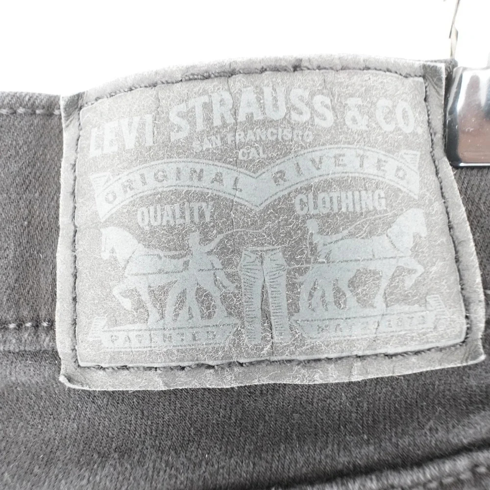 Levi's 318 Shaping Jeans Womens 29 Black Wide Leg Flare Stretch Mid Rise Y2K - Picture 4 of 13